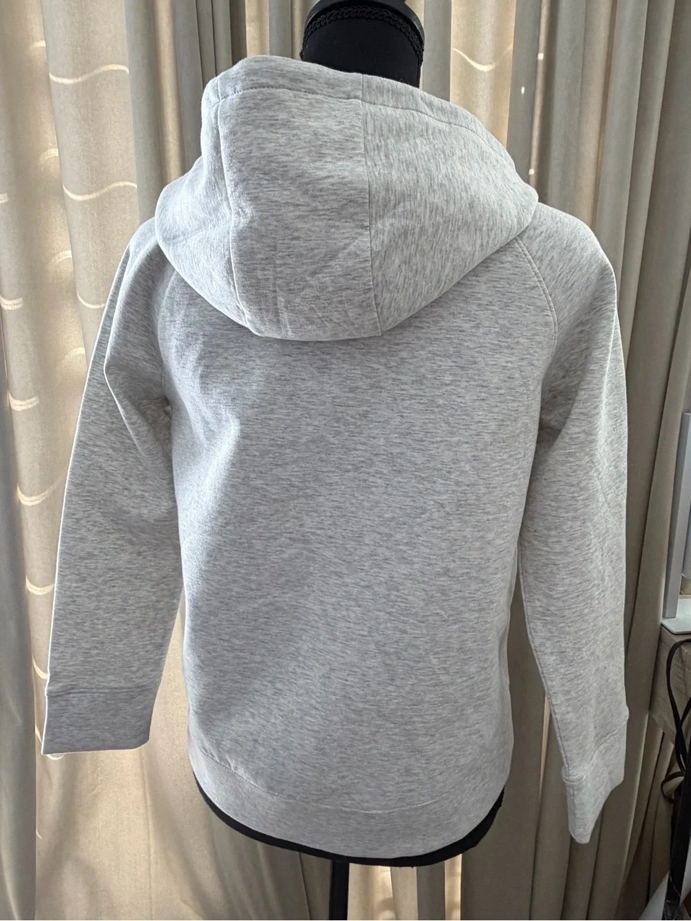 Light Gray Zip-Up Hoodie Jacket - M (10-12)